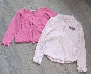 Vineyard Vines Sweater Girls 3T Pink Half Zip Pullover Baby Boden Cardigan 2-3Y - Picture 1 of 6