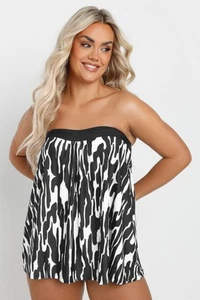Yours Curve Women's Plus Size Abstract Print Tankini Top - Picture 1 of 12