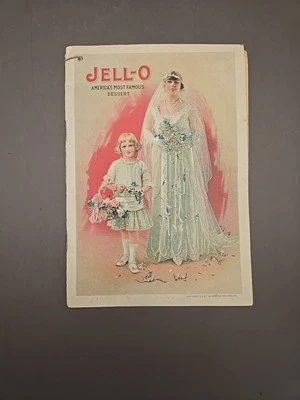 Folleto publicitario de recetas de postres más famosos de Estados Unidos JELL-O 1916 de colección Foto 1 de 4