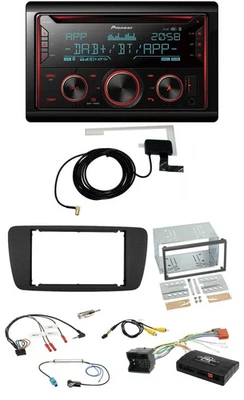 Pioneer 2DIN Lenkrad DAB USB CD Bluetooth Autoradio für Seat Ibiza 08-15 schwarz - Bild 1 von 4