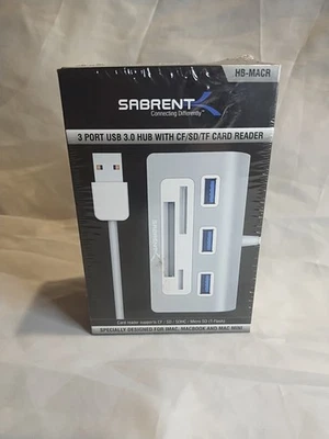 Sabrent 3 Port USB 3.0 Hub with CF/SD/TF Card Reader Specifically for MAC - Image 1 of 4