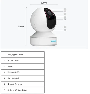 Reolink E1 Zoom 5MP Super HD Indoor Camera Pan/Tilt/Zoom, 2-Way Audio - Image 1 of 2