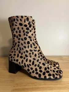 Franco sarto square toe boots womens 9 vintage calf hair zip Y2K - Picture 1 of 13