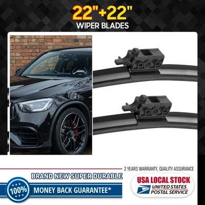 Juego de limpiaparabrisas delantero OEM de 22"+22" para Mercedes-Benz C180 2015-2019 Foto 1 de 4