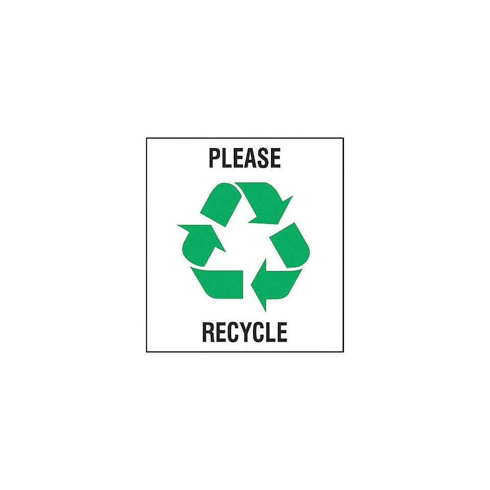 Etiqueta de reciclaje BRADY 20642LFLS, 10 pulgadas x 10 pulgadas, vinilo, PK5 9CEY1 - Imagen 1 de 1