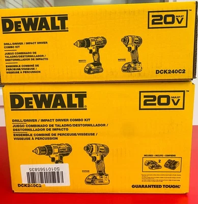 DEWALT 20V (DCK240C2) 2-Tool  Power Tool  iMPACT Driver Combo Kit - Image 1 of 3