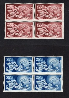 GERMANY-SAAR NH #226, #C12 Blocks, Council of Europe - Image 1 of 2