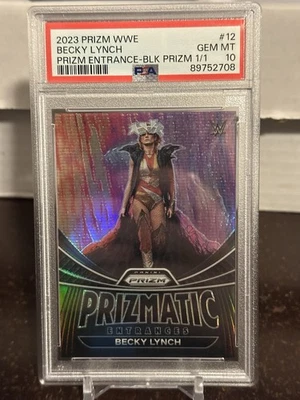 Prizm WWE 2023 Becky Lynch Prizmatic Entradas Negro 1/1 PSA 10 Foto 1 de 2