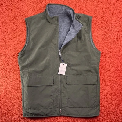 Chaleco reversible PETER MILLAR para hombre MEDIANO Brentwood verde Doli $275 Foto 1 de 4