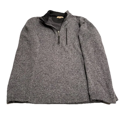 Suéter Woolrich Polar Para Hombre Gris Medio 1/4 Cremallera Manga Larga Tejido Pullover Cálido Foto 1 de 4