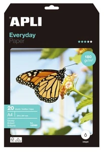 APLI 12080 – Papier fotograficzny codzienny A4, opakowanie 20 arkuszy, 180 g, wykończenie błyszczące, S - Zdjęcie 1 z 4