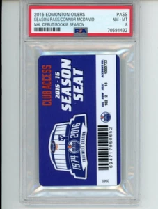 2015 Edmonton Oilers Connor McDavid Rookie NHL PRO DEBUT Season Ticket PASS PSA - Bild 1 von 5