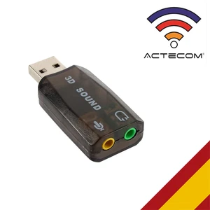 ACTECOM Tarjeta de Sonido Externa USB 3D Sound 5.1 Audio para PC Virtual DJ azul - Imagen 1 de 5
