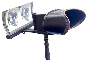 ANTIQUE KEYSTONE STEREOSCOPIC 3-D VIEWER WITH 53 PHOTOGRAPHIC CARDS OF NORWAY - Picture 1 of 15