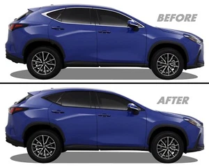 Superposición de vinilo oscurecido de eliminación de cromo para moldura de ventana Lexus NX 2022-25 - Imagen 1 de 5