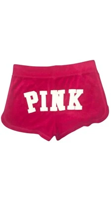 VICTORIAS SECRET ROSA DELETREADO TELA DE FELPA MICRO SHORTS TALLA PEQUEÑA USADO EN EXCELENTE ESTADO DE COLECCIÓN Y2K Foto 1 de 4