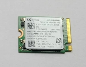 SSD Hynix BC511 256 Go SSD TLC M.2 NVMe 2230 PCIe 3.0 HFM256GDGTNI-82A0A - Photo 1/5