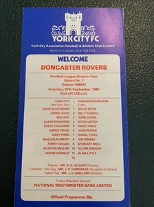 1980 York City V Doncaster Rovers Match Programme - Picture 1 of 2