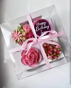 transparente Cupcake Box - 4 Loch Cupcake Boxen - 10er Pack - AMAZON VERSAND AM NÄCHSTEN TAG - Bild 1 von 1