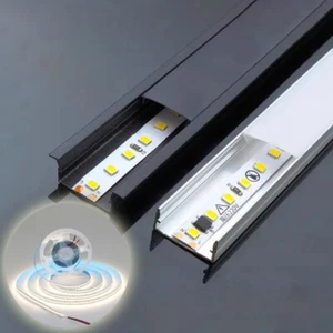 10pcs 6.6ft/Each Aluminum Channel Holder for LED Light Strip Black Track & Cover - Picture 1 of 43