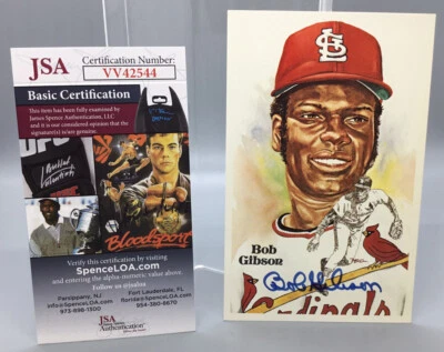 1981 Bob Gibson Signed Postcard - JSA Certified - Image 1 of 3