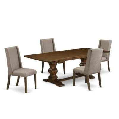 Lassale 5 Piece Dining Set Includes a Rectangle Kitchen Table with Butterfly... - Image 1 of 4