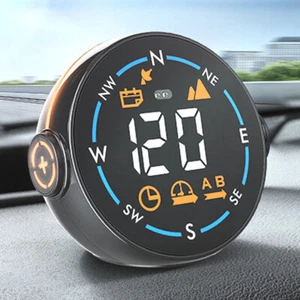 Digital Speedometer GPS MPH KMH Overspeed Alarm Car HUD Head Up Display Compass - Picture 1 of 22
