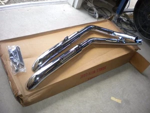 NOS Mac Staggered Duals Exhaust 2" Chrome Turnouts Fi Harley Davidson Sportster - Picture 1 of 8
