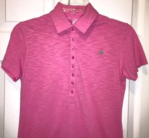 Lilly Pulitzer Woman's Hot Pink Cotton Polo Shirt Sz S - Picture 1 of 6