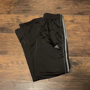 Pantalones de chándal Adidas vintage de viaje deportivo de equipo tres rayas negros/grises talla pequeña - Imagen 1 de 8