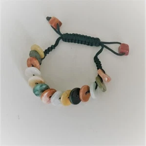 Jade Button Bead and String Bracelet - Picture 1 of 4
