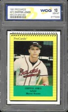 1991 ProCards Chipper Jones Gem Mint 10 From Macon Braves Set BLOWOUT PRICE