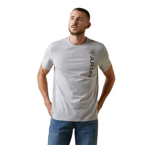 Ariat® Men's Vertical Logo Heather Grey Graphic T-shirt 10043371 - Picture 1 of 28