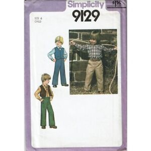 Simplicity Sewing Pattern 9129 Shirt Pants Vest Boys Size 6 Vintage