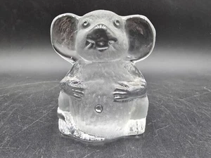 MCM Vintage Orso Koala Vichingo Vetro Trasparente Smerigliato - Foto 1 di 13
