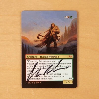 MtG - Huntmaster of the Fells - SIGNED Altered Hand Painted Magic: the Gathering - Image 1 of 2