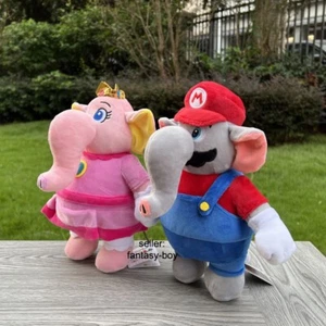 2X Super Mario Bros Wonder Peach Mario Elephant Plush Stuffed Toy Doll Xmas Gift - Picture 1 of 13