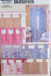 Butterick 6109 Home Decor EASY TAB TOP CURTAINS Drapery Panel Pattern UNCUT - Picture 1 of 2