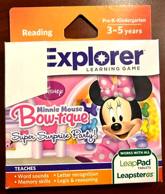 LeapFrog LeapPad Explorer Learning: Minnie's Bowtique, Leap Pad 1 2 3 GS Ul used - Image 1 of 4