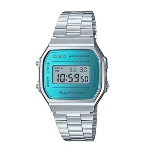 CASIO A168WEM-2EF, reloj, reloj digital, plata, iluminador, digital, retro, vintage, icónico - Imagen 1 de 2