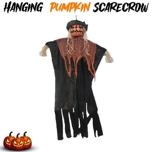 Hanging Pumpkin Scarecrow Spooky Outdoor Garden Decoration Scary Ghoul Decor - Picture 1 of 7