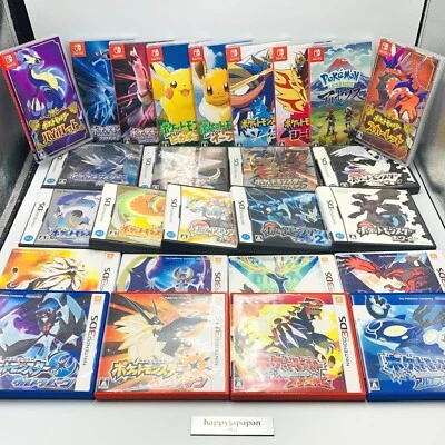Nintendo Switch 3DS DS Pokemon Video Games Series 26 Type Japanese Ver. w/Case - Image 1 of 3
