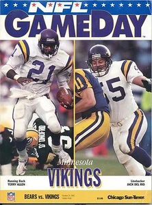 Minnesota Vikings Chicago Bears NFL GAMEDAY Program 10/25/93 Jack Del Rio - Picture 1 of 1