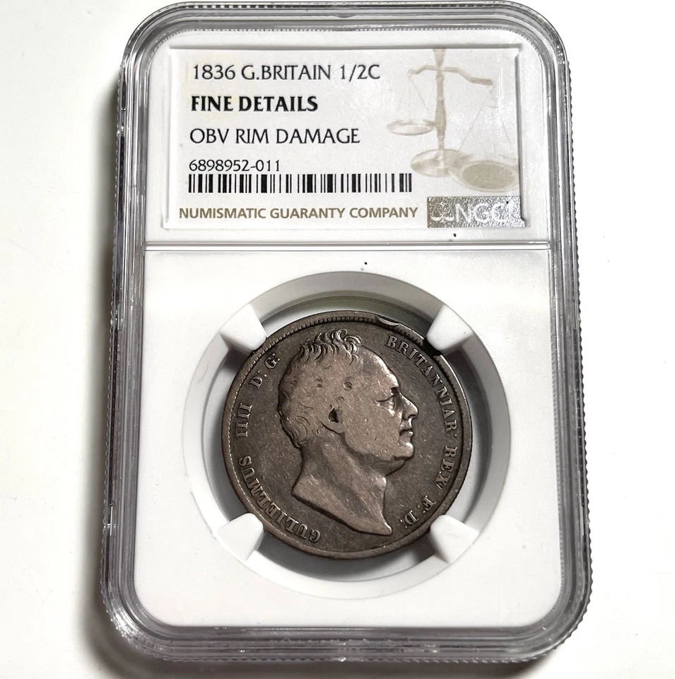 1836 George IV Half Crown 1/2 Great Britain NGC Graded Fine Details KM-714.2 - Image 1 of 4