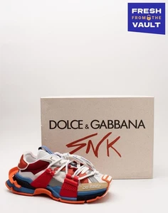 RRP€895 DOLCE & GABBANA Space Sneakers US8.5 UK7.5 EU41.5 Contrast Leather - Picture 1 of 12