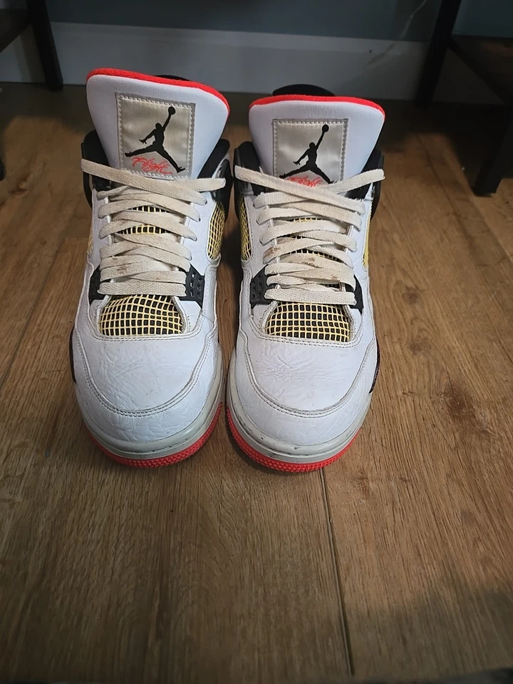 Talla 11.5 - Air Jordan 4 Retro Pale Citron, Bright Crimson 2019 / 308497-116 Foto 1 de 4