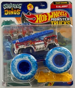 Hot Wheels 2025 Monster Trucks Sharks vs. Dinos 5 Alarm #JCD88 1:64 Scale - Picture 1 of 2