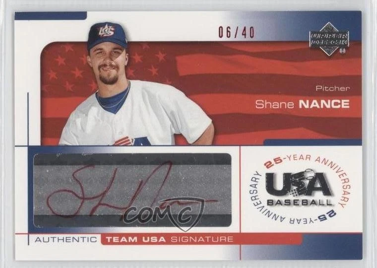 2004 USA Baseball 25-Year Anniversary Signatures Red Ink /40 Shane Nance Auto - Image 1 of 2