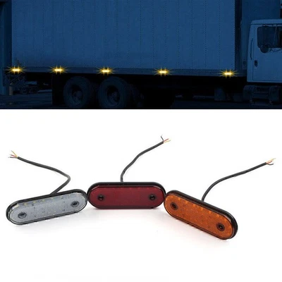 24V 30 LED Oval Side Marker Indicator Light Tail Lamp For Trailer Truck Lorry - Image 1 of 4