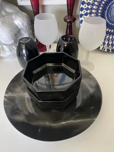 Dinner Service for 2 MIX Black & White Dish Set MISMATCHED China & Glass 8PC - Picture 1 of 17